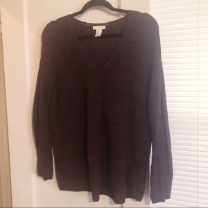 H&M maroon v-neck Sweater